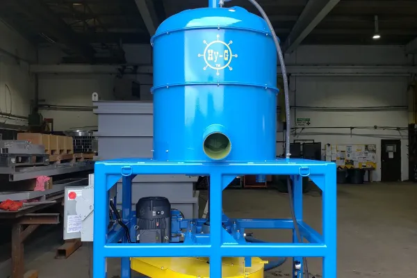 Hy-G M16 mill-series gold concentrator in a workshop bay.