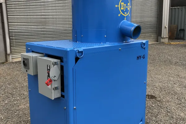 Hy-G M6 mill-series centrifugal gold concentrator, side profile.