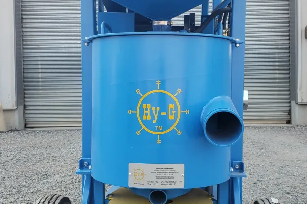 Hy-G P12T test-plant concentrator on a hand-cart trailer.