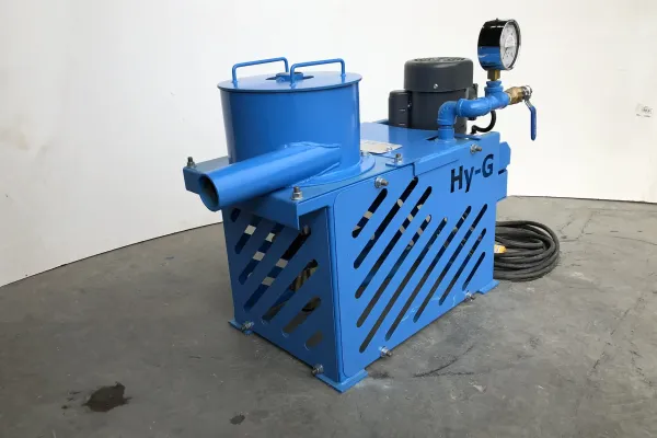 Hy-G P5 placer gold concentrator on a blue skid.
