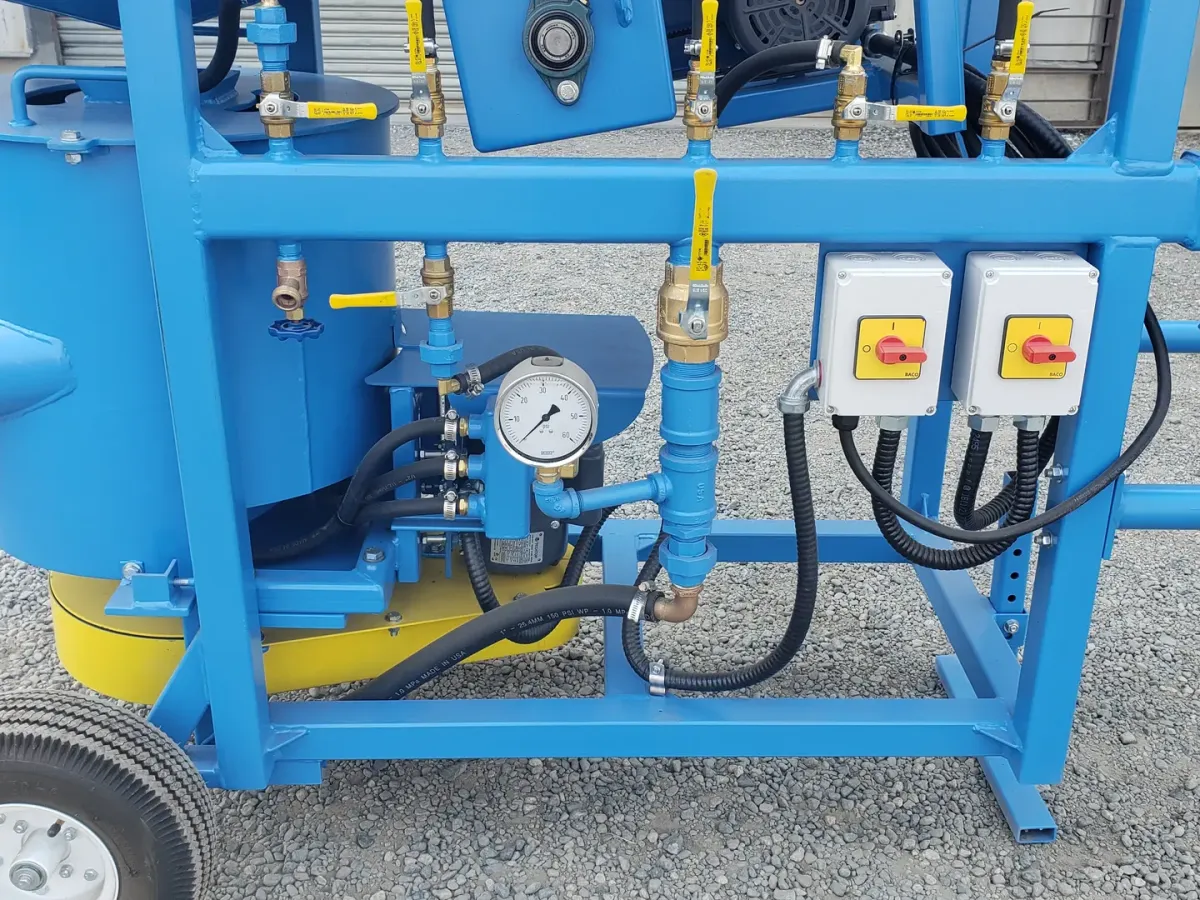 Trailer-mounted Hy-G P12T unit outdoors on concrete.