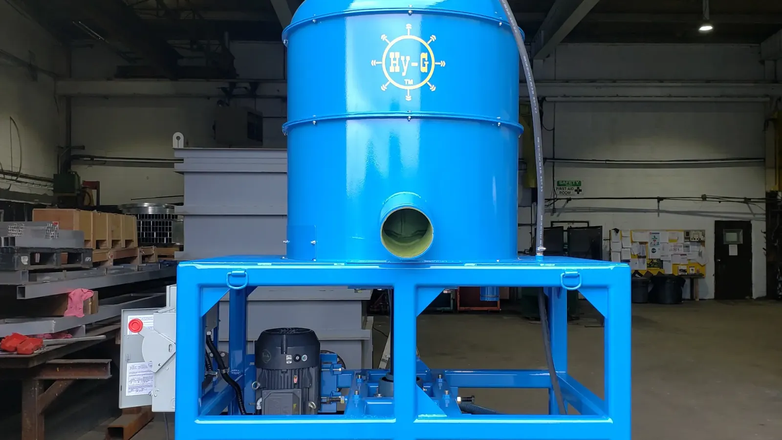 Hy-G M16 mill-series gold concentrator in a workshop bay.