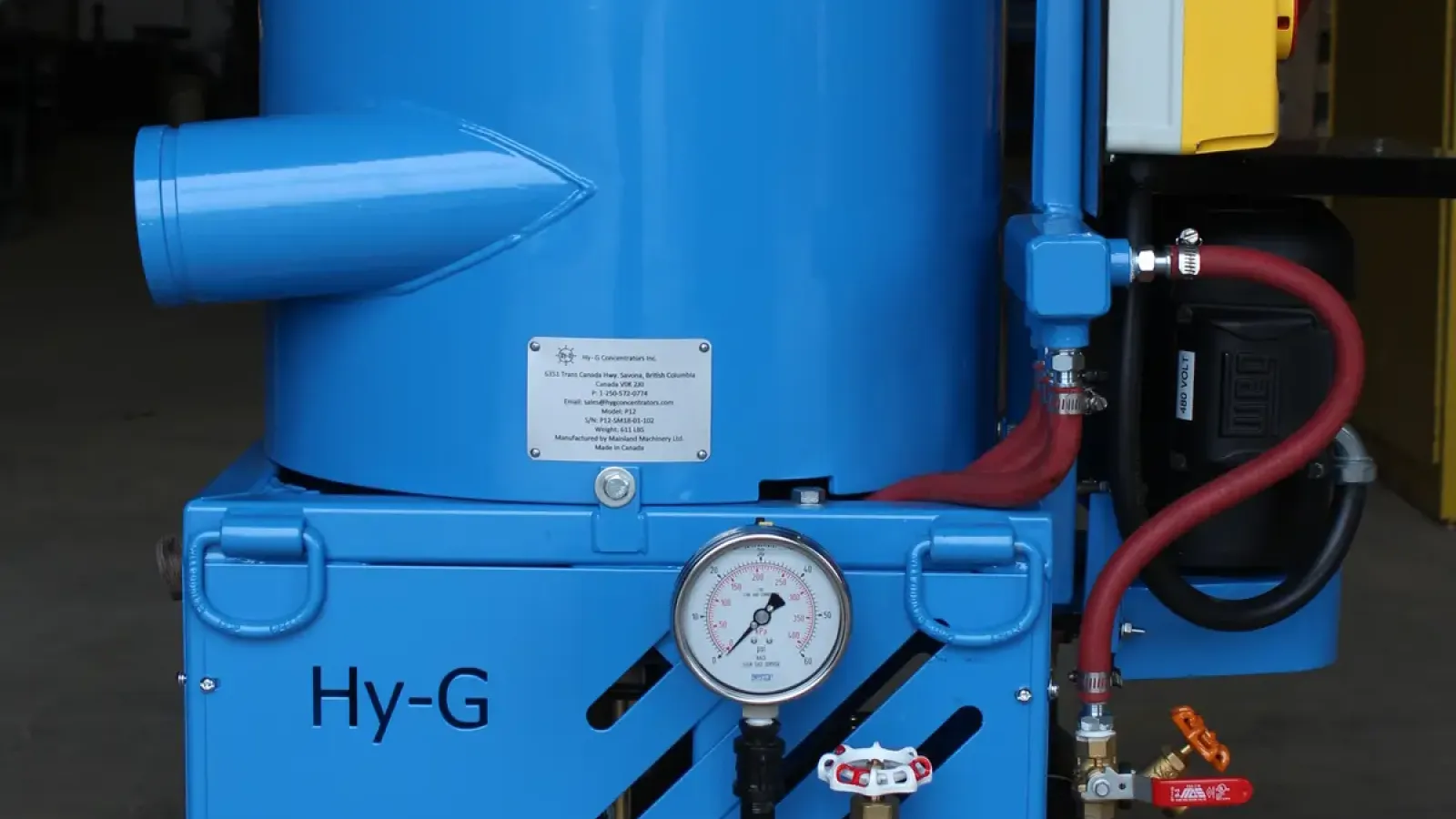 Hy-G P12 placer gold concentrator, full machine with control panel.