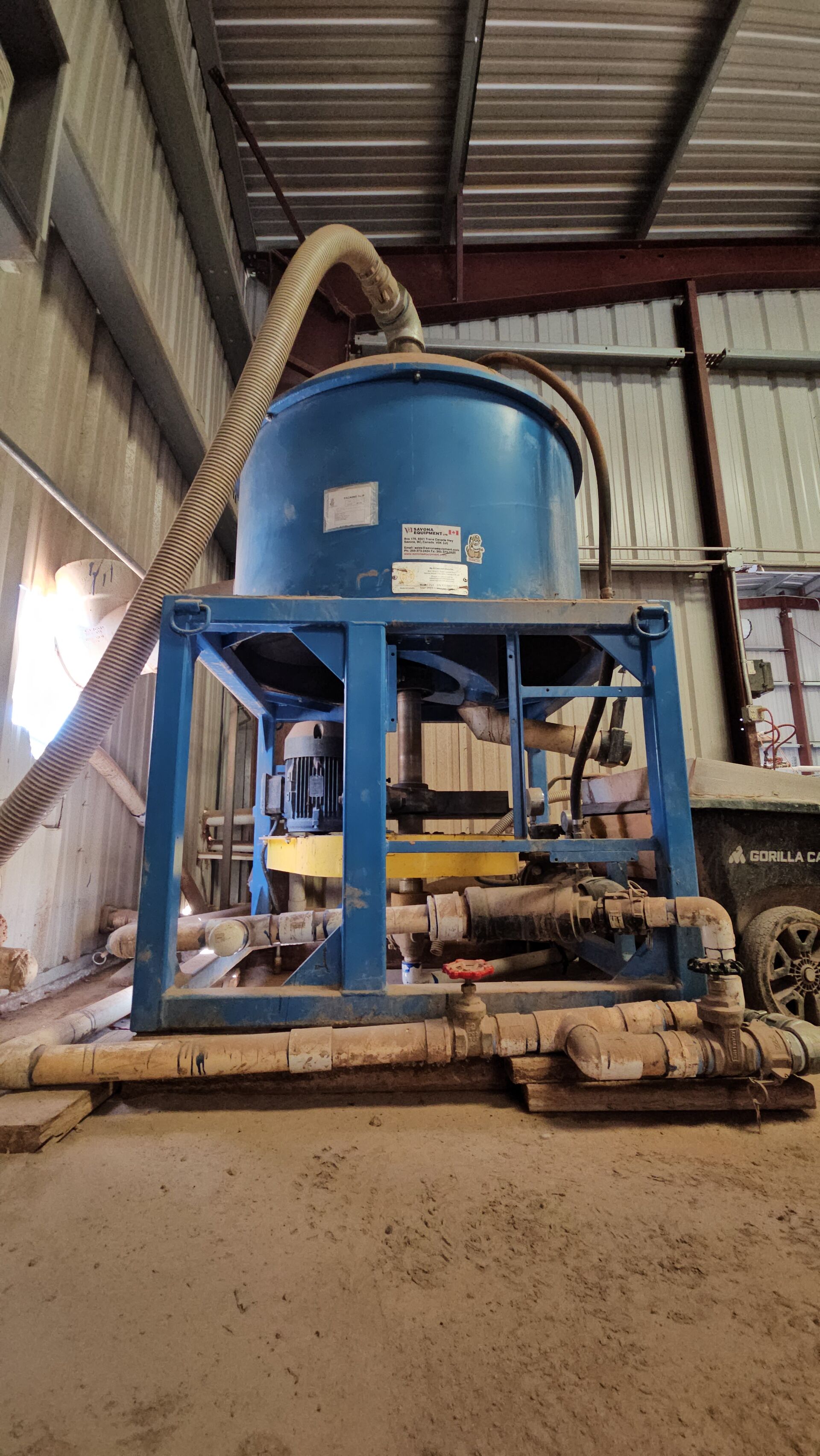 Hy-G P21 concentrator on its frame, set up on site.